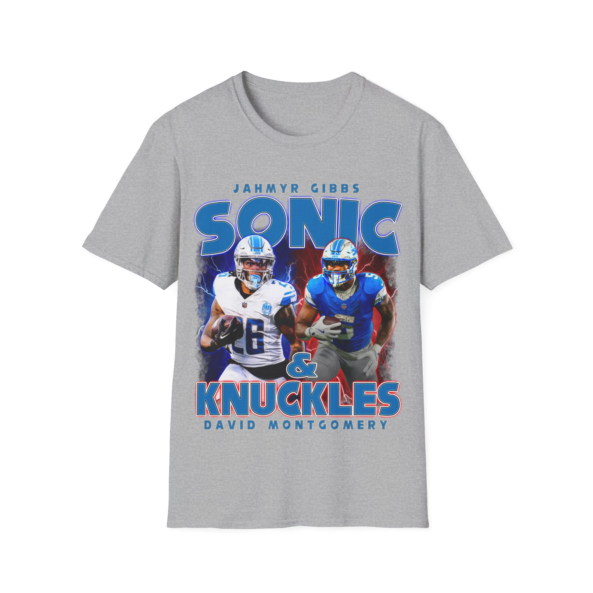 Jahmyr Gibbs David Montgomery Sonic and Knuckles Shirt