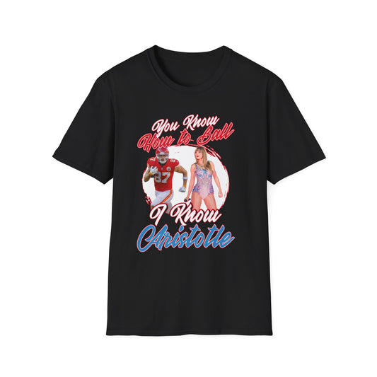 Taylor Swift & Travis Kelce Lyric Tee - "You Know How to Ball, I Know Aristotle"