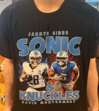 Jahmyr Gibbs David Montgomery Sonic and Knuckles Shirt